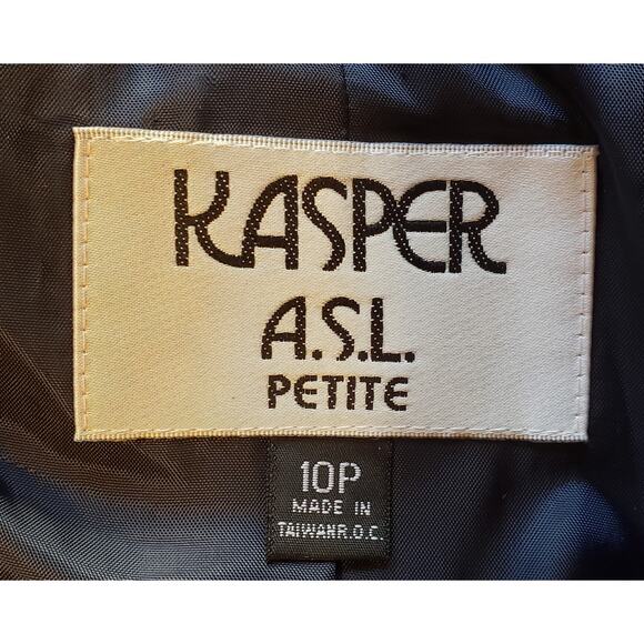 Kasper size 10P midnight blue vintage double breated wool blazer - Picture 4 of 5